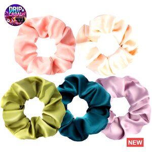 Mulberry Silk Hair Scrunchies Set Frizz Prevention Gentle No Damage Elastic